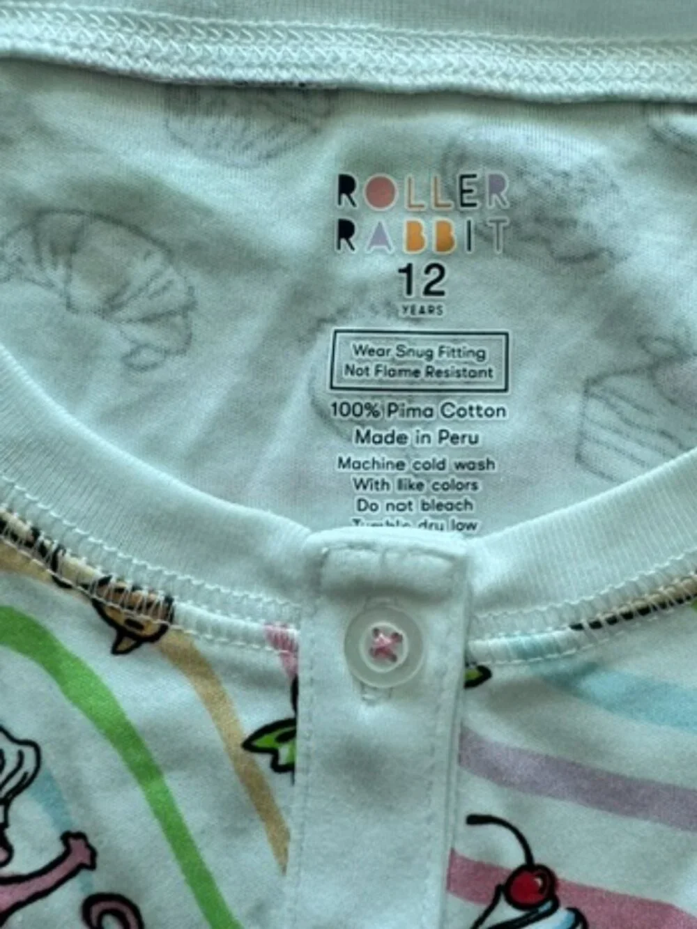 NWOT Roller Rabbit Sweet Dreams Swirl Pajamas Kids Sz.12